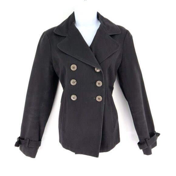 Urban Behavior Dressy Jacket Lined Womens Size M Black 100% Cotton Shell Buttons - Picture 1 of 8